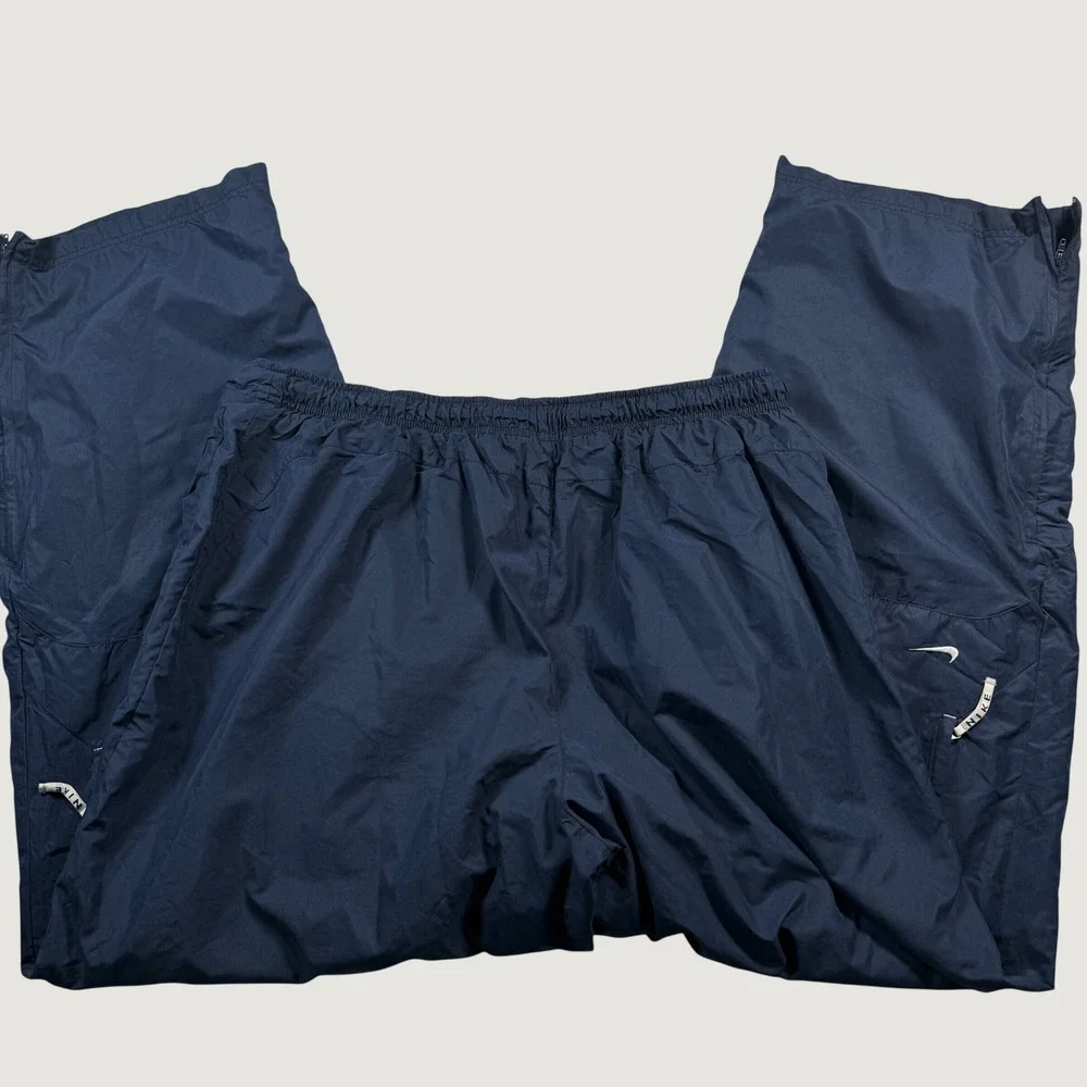 Y2K Nike Vintage Navy Blue Windbreaker Track Pants Mens XXL Baggy Lined Swish